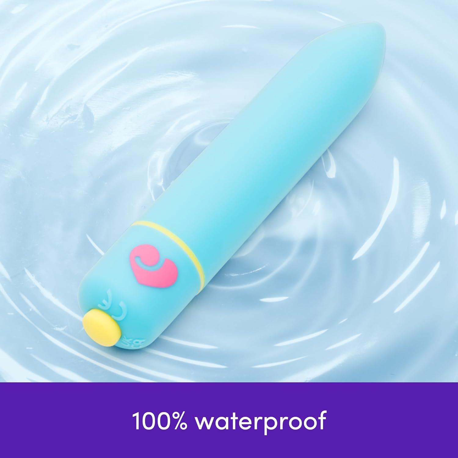 imageLovehoney Excite Bullet Vibrator 35 Inch Powerful Mini Massager 10 Function Single Button Control Quiet Bullet Vibrator for Women Waterproof amp Travel Proof Adult Pleasure Toy BlueBlue