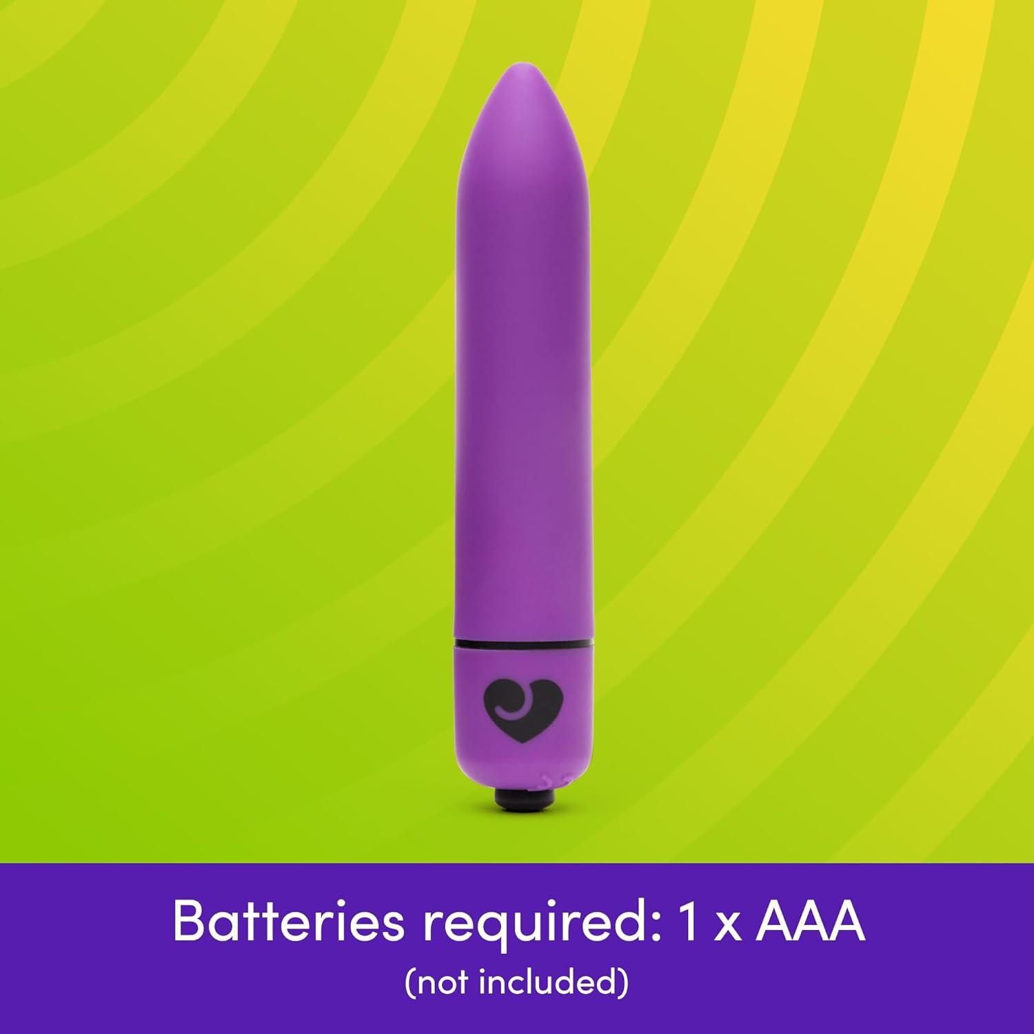 imageLovehoney Excite Bullet Vibrator 35 Inch Powerful Mini Massager 10 Function Single Button Control Quiet Bullet Vibrator for Women Waterproof amp Travel Proof Adult Pleasure Toy BluePurple