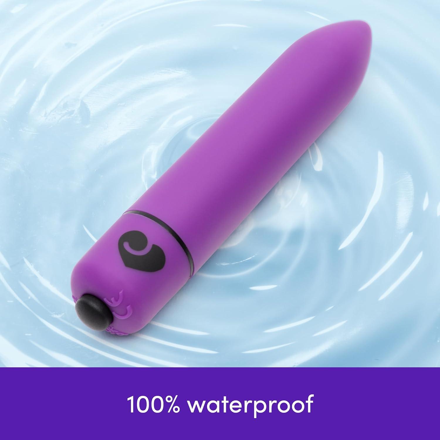 imageLovehoney Excite Bullet Vibrator 35 Inch Powerful Mini Massager 10 Function Single Button Control Quiet Bullet Vibrator for Women Waterproof amp Travel Proof Adult Pleasure Toy BluePurple