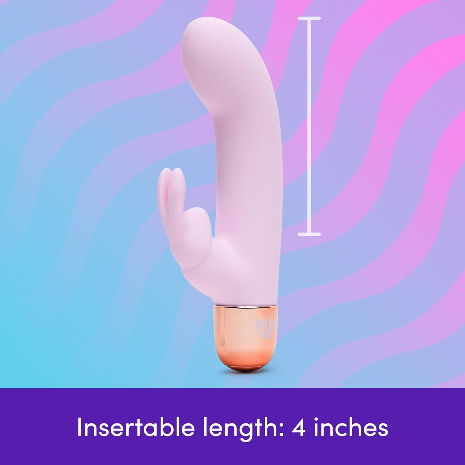imageLovehoney Frisky Rabbit Vibrator 4 Inch Silicone Slimline G Spot Vibrator for Women Beginner Friendly 10 Function Dual Stimulation Adult Sex Toy Waterproof PurpleFrisky Pink