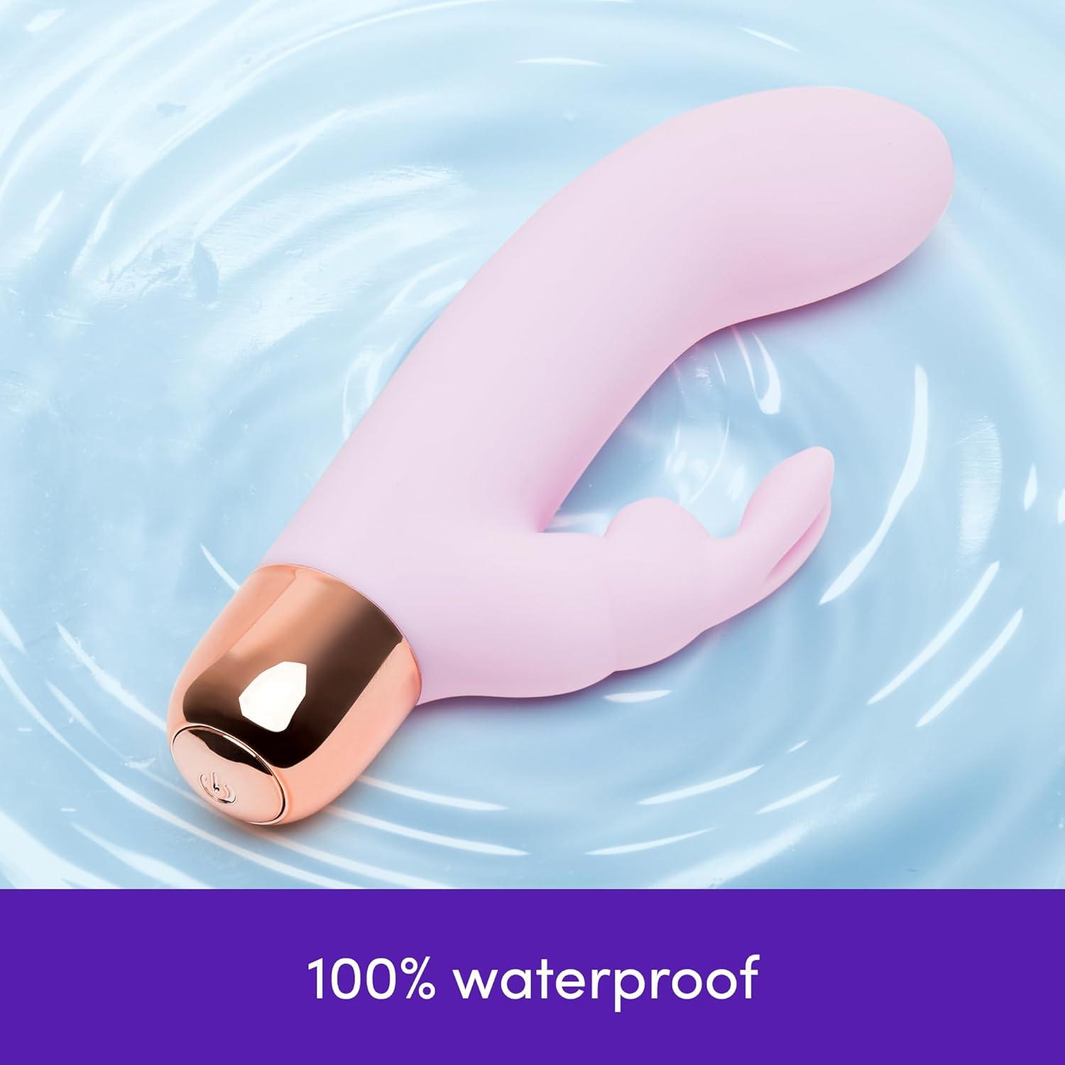 imageLovehoney Frisky Rabbit Vibrator 4 Inch Silicone Slimline G Spot Vibrator for Women Beginner Friendly 10 Function Dual Stimulation Adult Sex Toy Waterproof PurpleFrisky Pink
