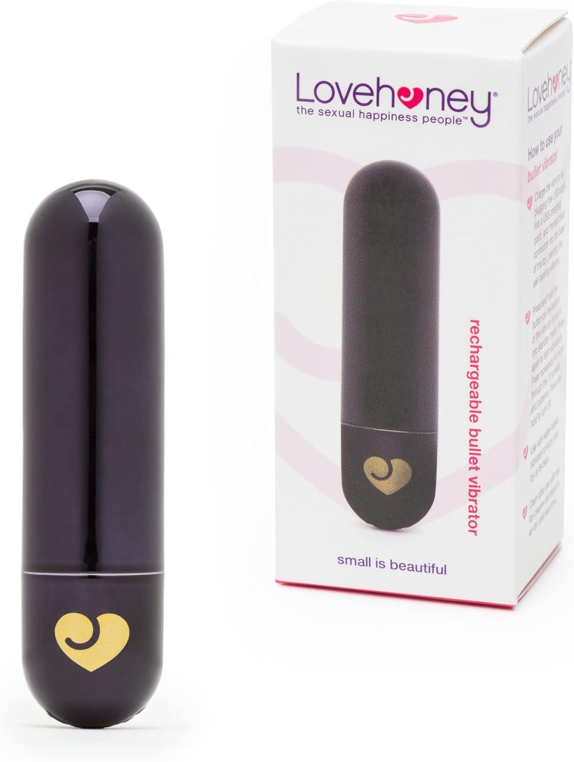 imageLovehoney Glow Up Bullet Vibrator for Women Discreet Mini Vibrator Bullet Personal Massager Adult Toy 10 Vibration Modes Rechargeable Clitoral Stimulator Adult Sex Toys for Couples BlackBlack