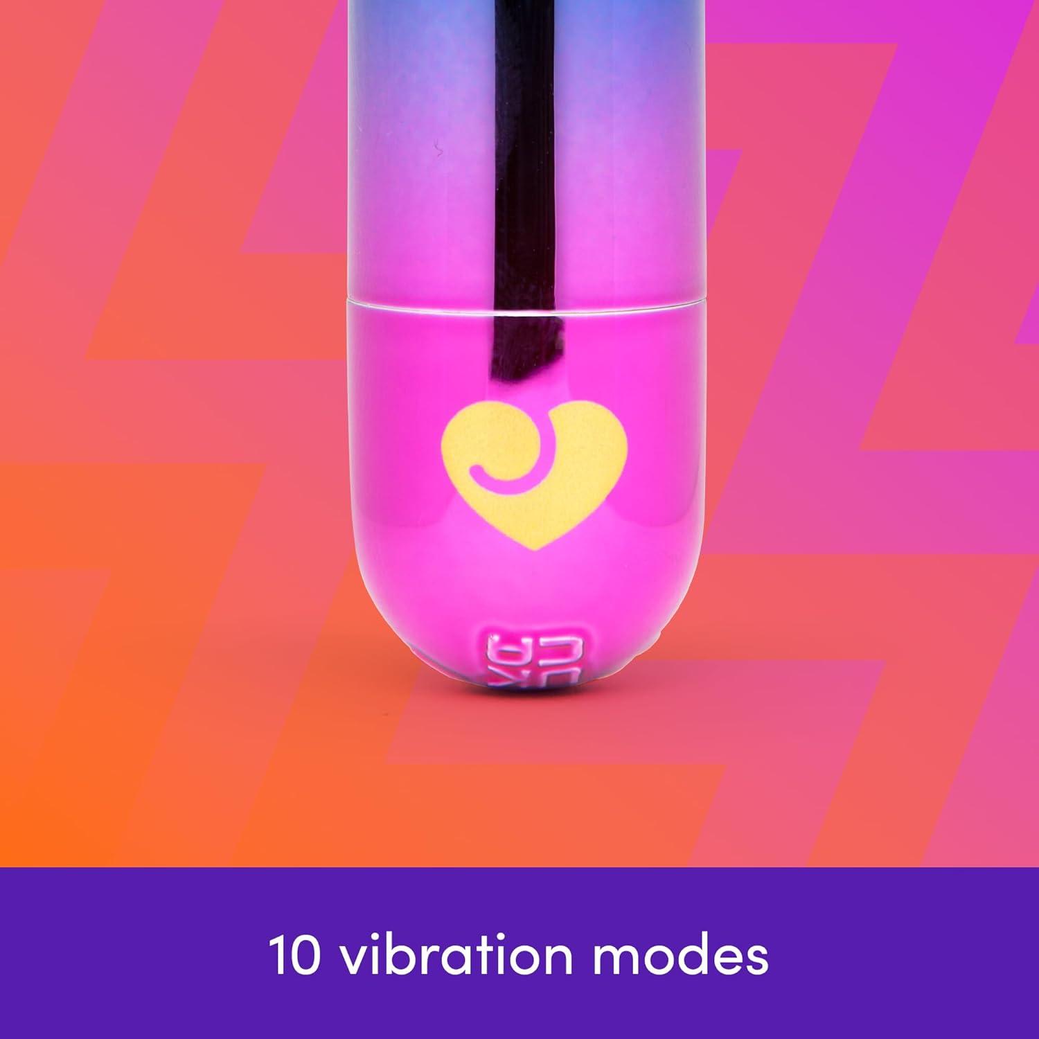 imageLovehoney Glow Up Bullet Vibrator for Women Discreet Mini Vibrator Bullet Personal Massager Adult Toy 10 Vibration Modes Rechargeable Clitoral Stimulator Adult Sex Toys for Couples BlackRainbow