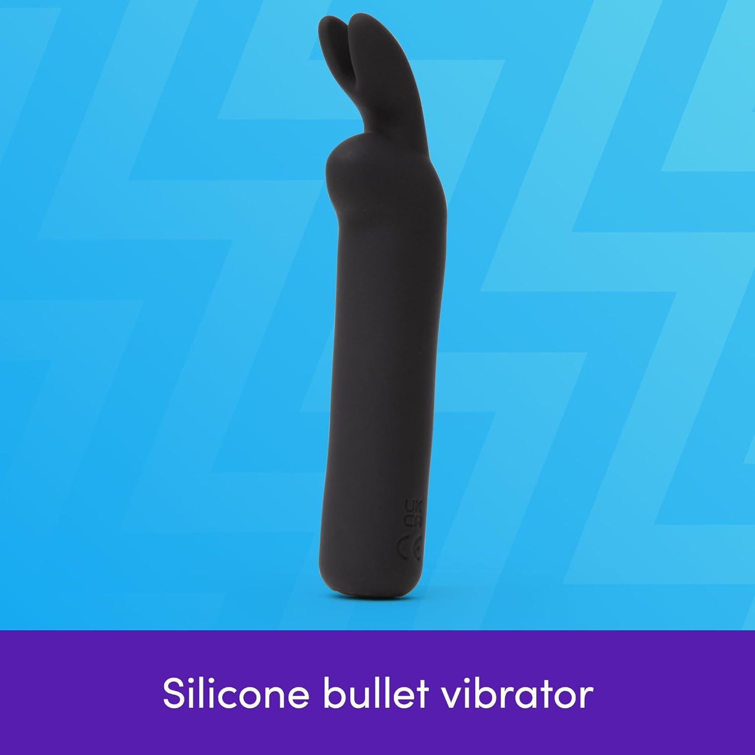 imageLovehoney Happy Rabbit Bullet Vibrator for Women Silicone Mini Vibrator Bullet Personal Massager Adult Toy 12 Vibration Modes Rachargeable Clitoral Stimulator Adult Sex Toys for Couples Black