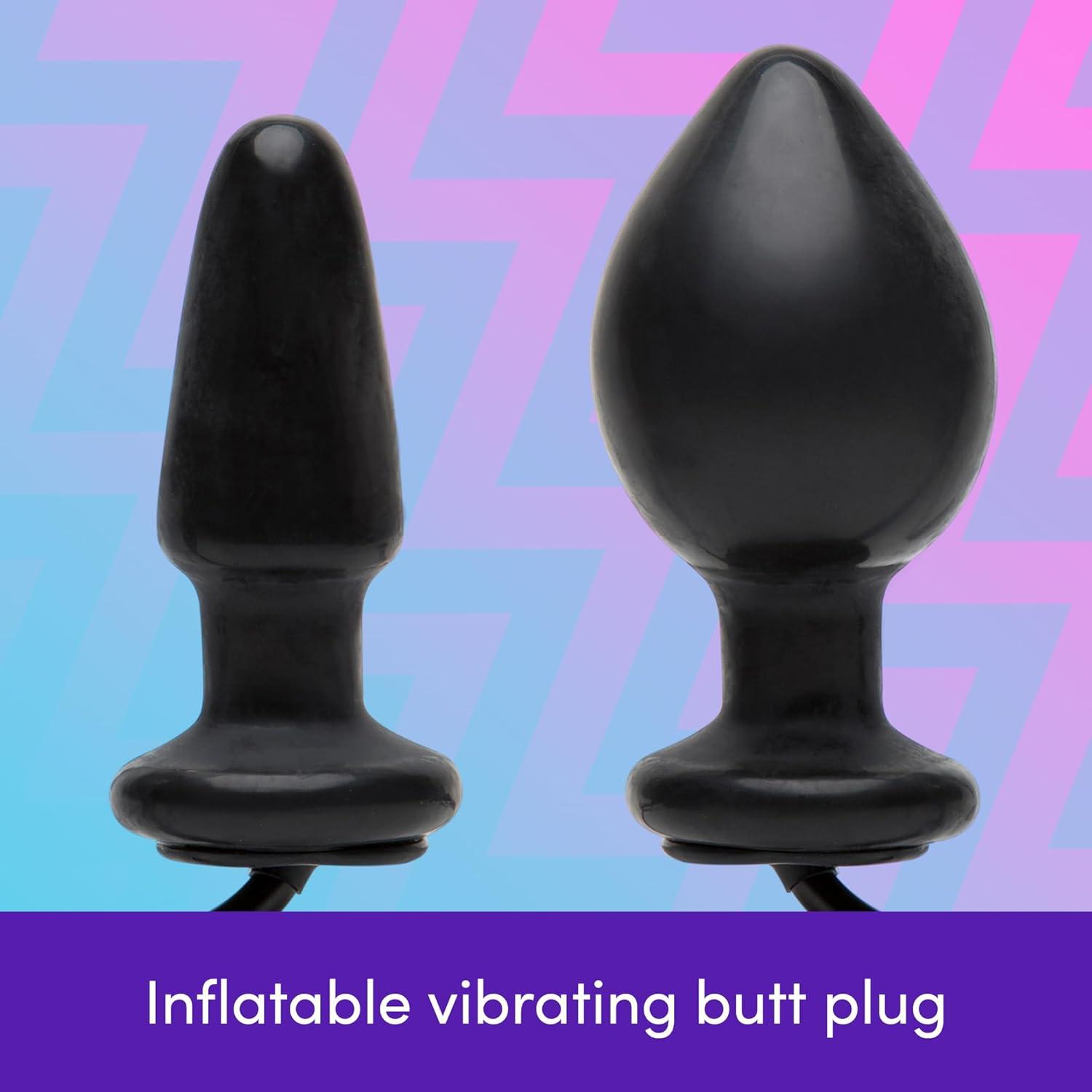imageLovehoney Inflatable Vibrating Anal Plug amp Get Hard Set of 3 Cock Rings Couples Sex Toys Bundle