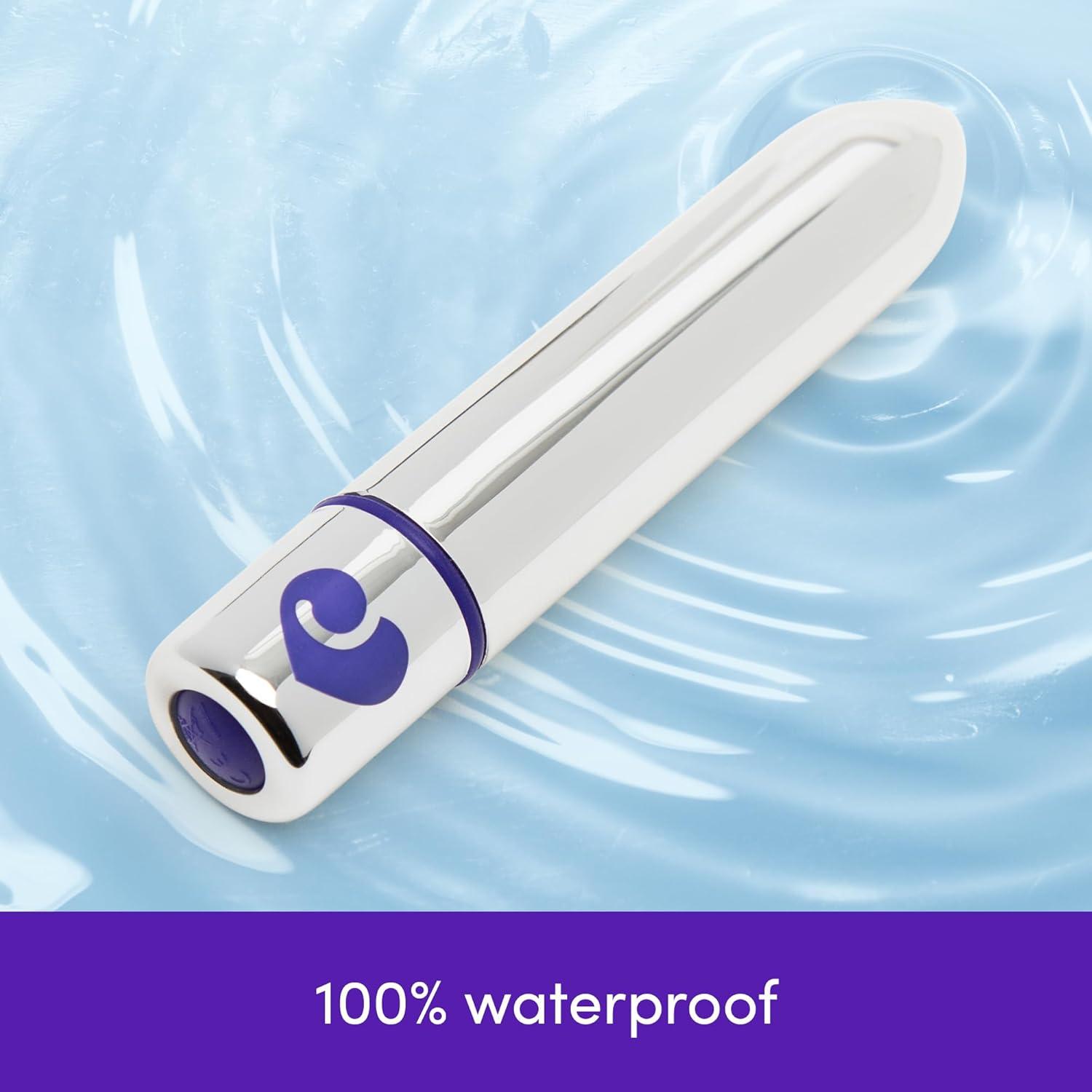imageLovehoney Magic Bullet Vibrator 4 Inch Vibrating Bullet with Tapered Tip 10 Function Multispeed Mini Vibrator for Women Lipstick Stimulator Waterproof Sex Toys for Couples PurpleSilver
