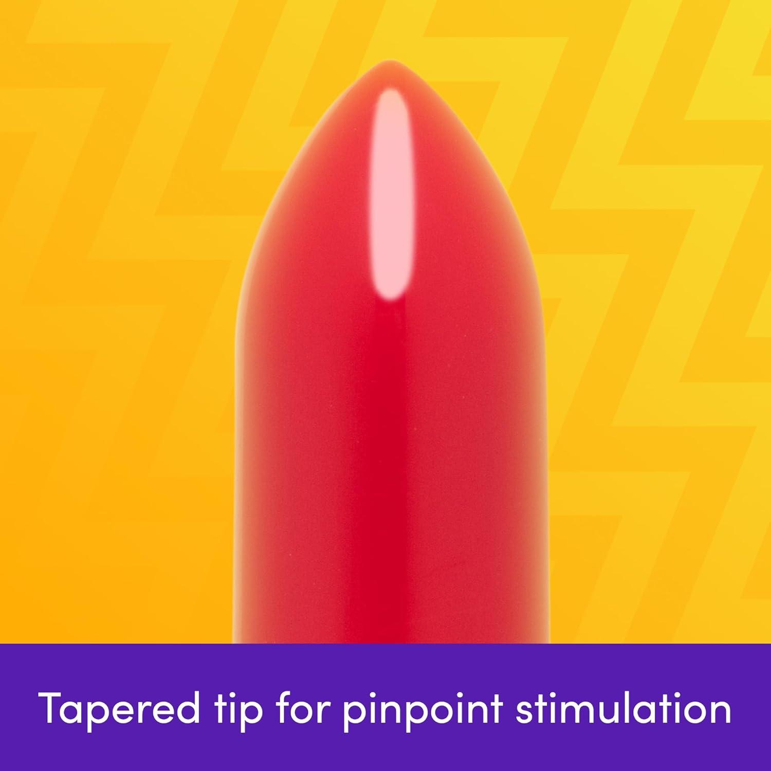 imageLovehoney Magic Bullet Vibrator 4 Inch Vibrating Bullet with Tapered Tip 10 Function Multispeed Mini Vibrator for Women Lipstick Stimulator Waterproof Sex Toys for Couples PurpleRed