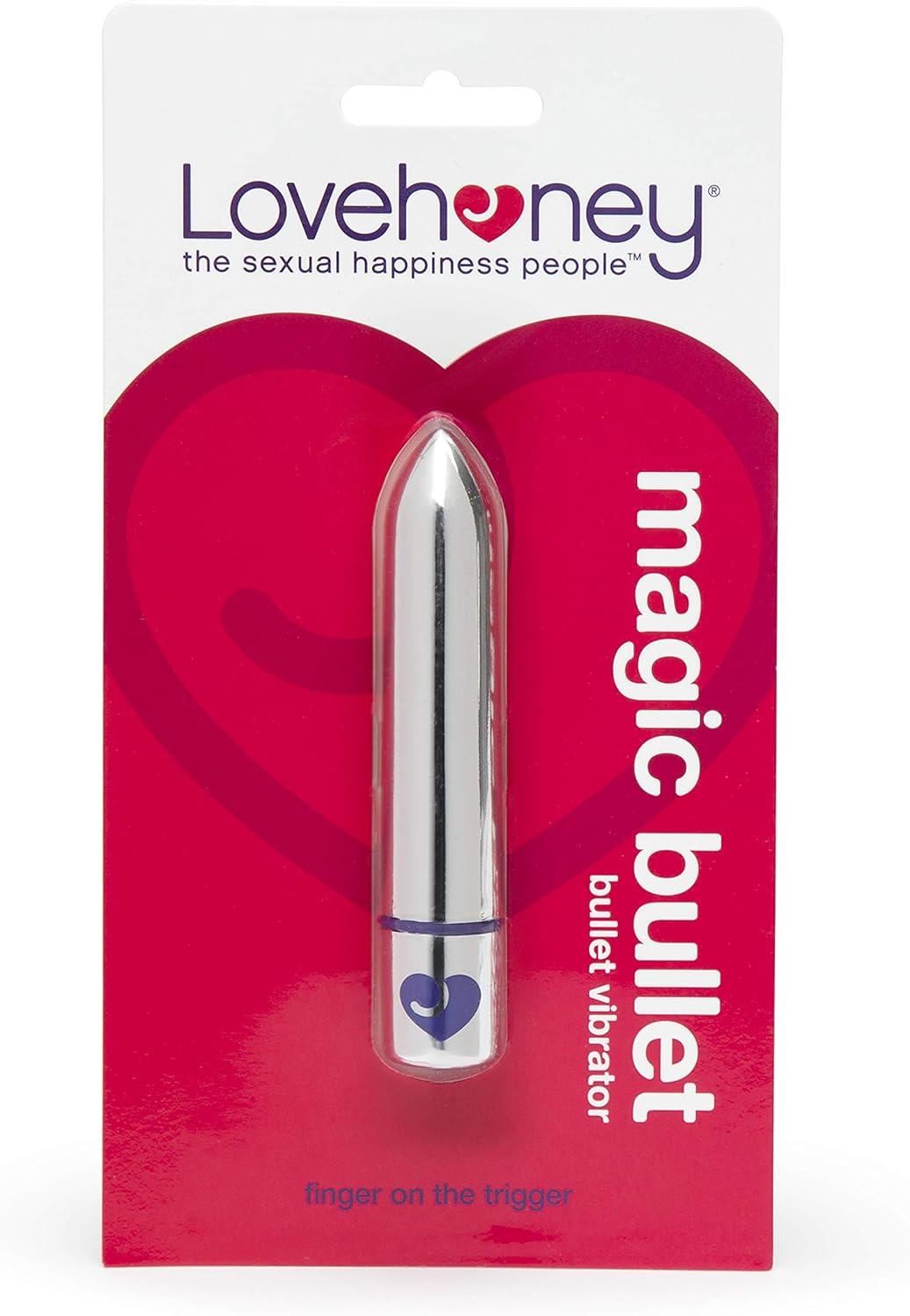 imageLovehoney Magic Bullet Vibrator 4 Inch Vibrating Bullet with Tapered Tip 10 Function Multispeed Mini Vibrator for Women Lipstick Stimulator Waterproof Sex Toys for Couples PurpleSilver