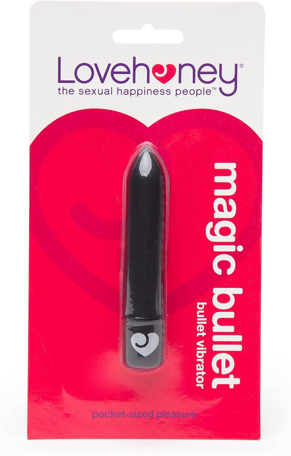 imageLovehoney Magic Bullet Vibrator 4 Inch Vibrating Bullet with Tapered Tip 10 Function Multispeed Mini Vibrator for Women Lipstick Stimulator Waterproof Sex Toys for Couples PurpleBlack