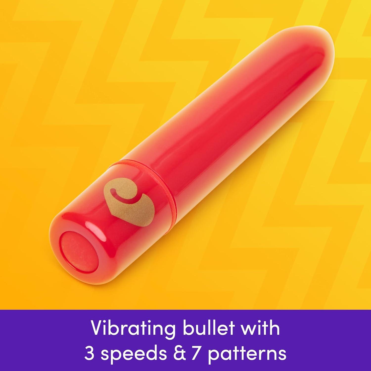 imageLovehoney Magic Bullet Vibrator 4 Inch Vibrating Bullet with Tapered Tip 10 Function Multispeed Mini Vibrator for Women Lipstick Stimulator Waterproof Sex Toys for Couples PurpleRed