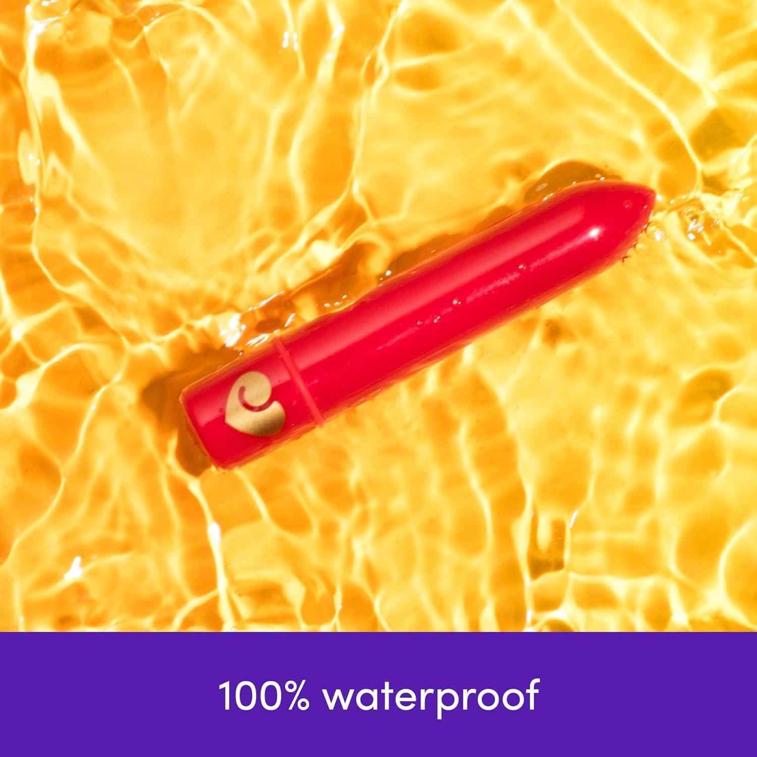 imageLovehoney Magic Bullet Vibrator 4 Inch Vibrating Bullet with Tapered Tip 10 Function Multispeed Mini Vibrator for Women Lipstick Stimulator Waterproof Sex Toys for Couples PurpleRed