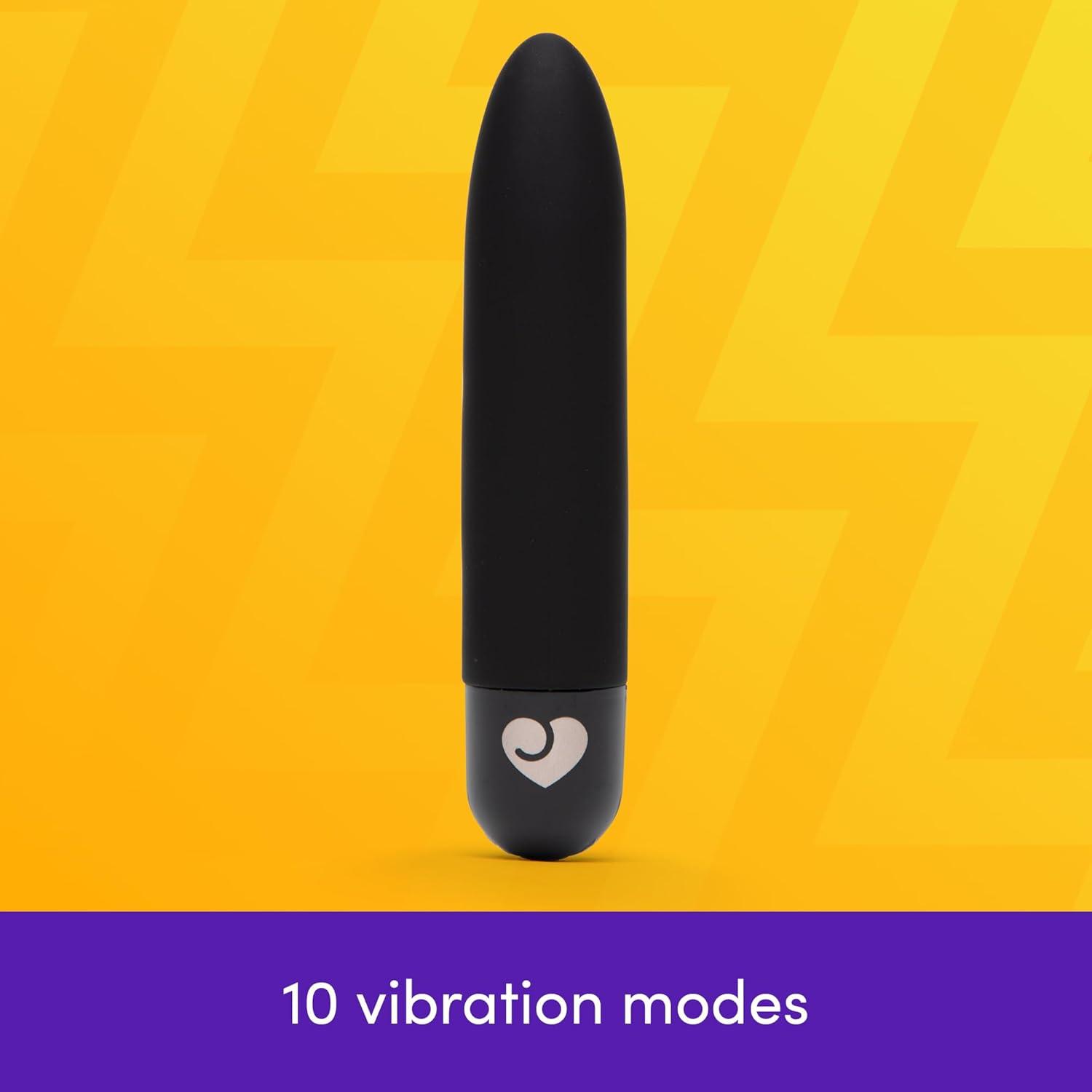 imageLovehoney Mini Thrill Bullet Vibrator for Women Silicone Mini Vibrator Bullet Personal Massager Adult Toy 10 Vibration Modes Rechargeable Clitoral Stimulator Adult Sex Toys for Couples GreenBlack