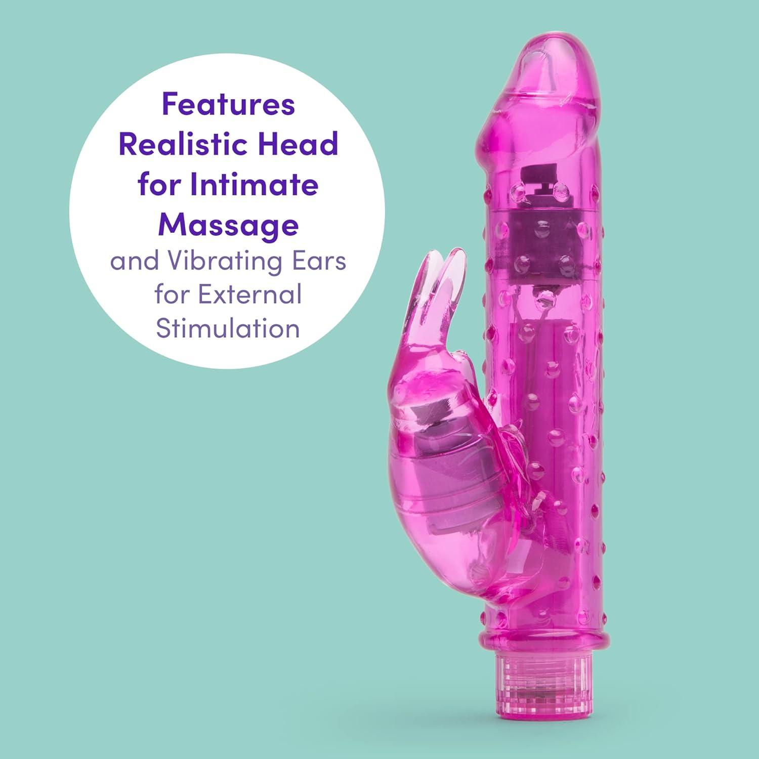 imageLovehoney Textured Rabbit Vibrator 45 Inch Beginner Friendly G Spot Vibrator for Women Easy to Use Multispeed Adult Sex Toy Waterproof Pink