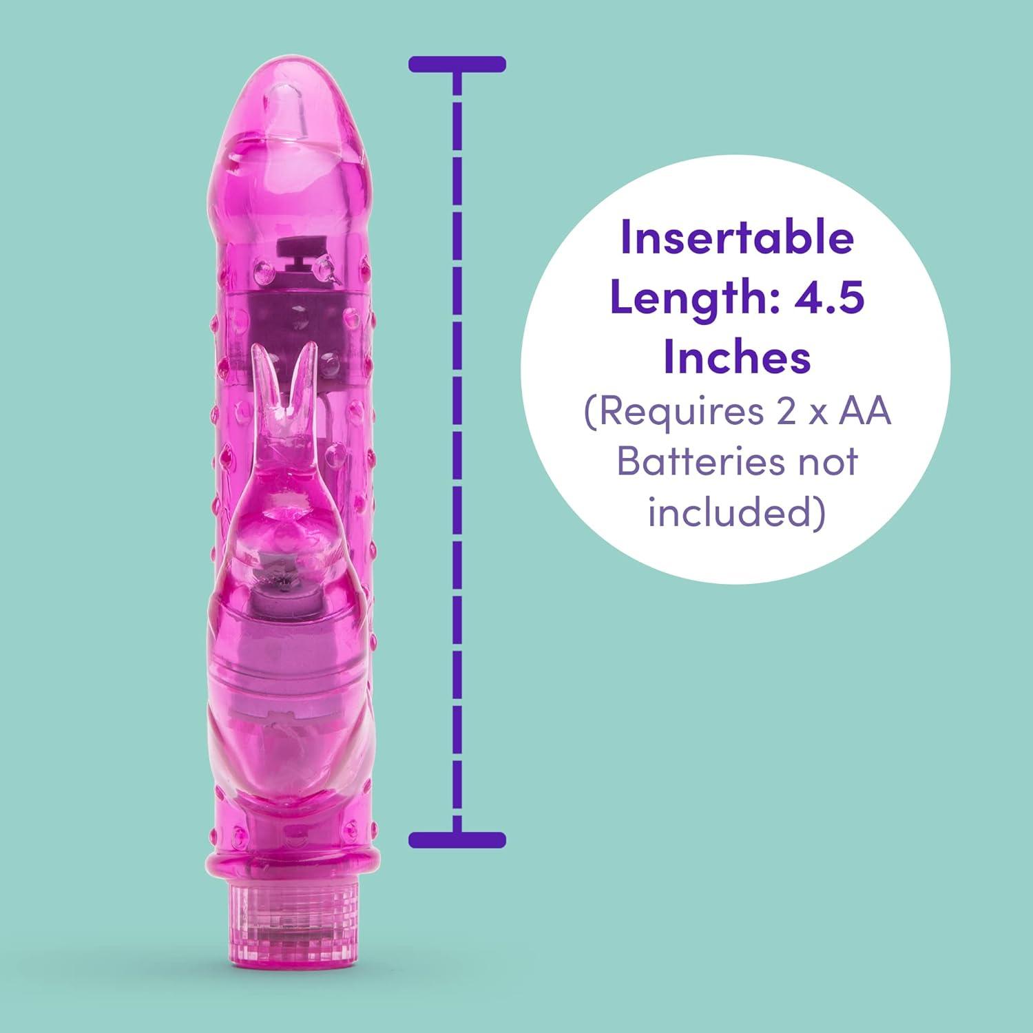 imageLovehoney Textured Rabbit Vibrator 45 Inch Beginner Friendly G Spot Vibrator for Women Easy to Use Multispeed Adult Sex Toy Waterproof Pink