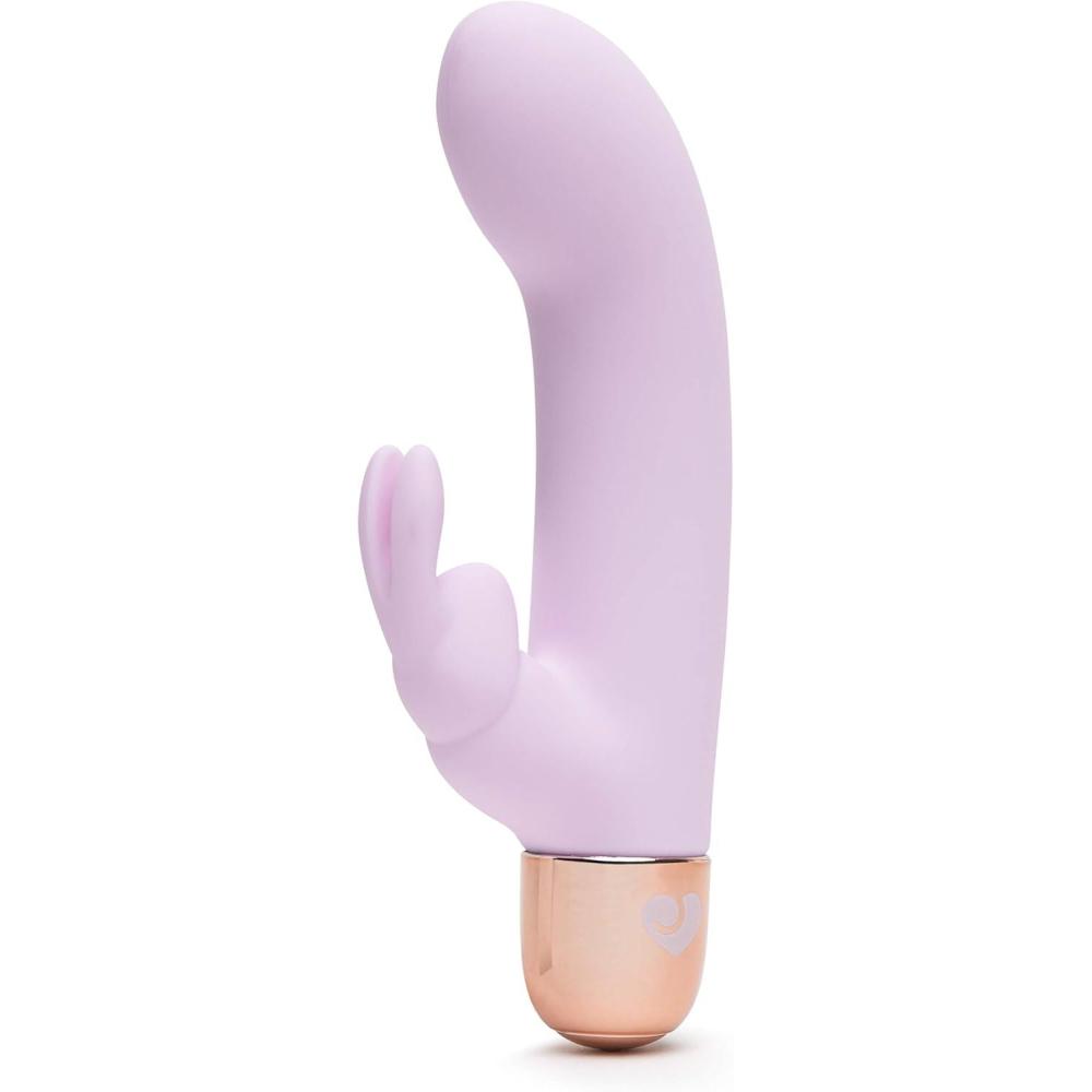 imageLovehoney Frisky Rabbit Vibrator  4 Inch Silicone Slimline G Spot Vibrator for Women  Beginner Friendly 10 Function Dual Stimulation Adult Sex Toy  Waterproof  PurpleFrisky Pink