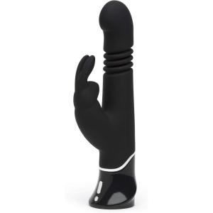 Fifty Shades of Grey Greedy Girl Thrusting Rabbit Vibrator – 4.5 Inch Silicone Thrusting Vibrator for Women – Dual Stimulation Adult Sex Toy – Rechargeable & Waterproof – Gifts for Women – Black