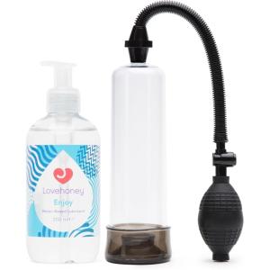 Lovehoney Classic Male Penis Pump & Enjoy 8.5 fl oz Water Based Lubricant | Male Sex Toy Bundle