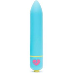 Lovehoney Excite Bullet Vibrator – 3.5 Inch Powerful Mini Massager – 10 Function Single Button Control Quiet Bullet Vibrator for Women – Waterproof & Travel Proof Adult Pleasure Toy – Blue(Blue)
