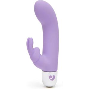 Lovehoney Frisky Rabbit Vibrator – 4 Inch Silicone Slimline G Spot Vibrator for Women – Beginner Friendly 10 Function Dual Stimulation Adult Sex Toy – Waterproof – Purple(Purple)