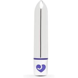 Lovehoney Magic Bullet Vibrator – 4 Inch Vibrating Bullet with Tapered Tip – 10 Function Multispeed Mini Vibrator for Women – Lipstick Stimulator Waterproof – Sex Toys for Couples – Purple(Silver)