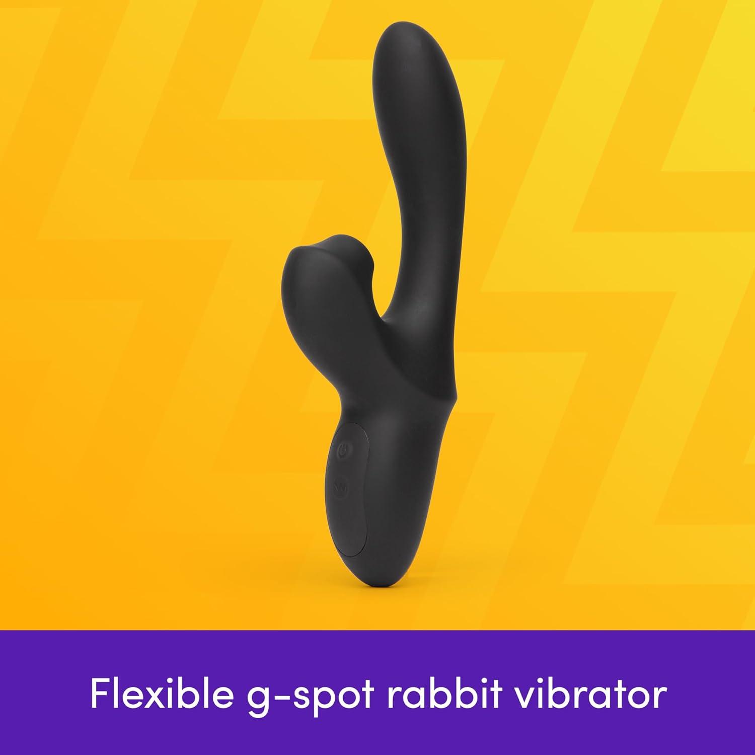 imageLovehoney Dual Embrace Warming Clitoral Sucking Rabbit Vibrator Toy 5 Inch Dual Stimulation G Spot and Clit Suction Stimulator 7 Patterns amp 3 Speed Adult Sex Toy Rechargeable amp Waterproof Black