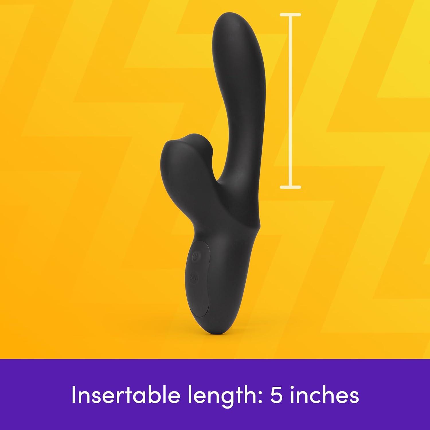 imageLovehoney Dual Embrace Warming Clitoral Sucking Rabbit Vibrator Toy 5 Inch Dual Stimulation G Spot and Clit Suction Stimulator 7 Patterns amp 3 Speed Adult Sex Toy Rechargeable amp Waterproof Black