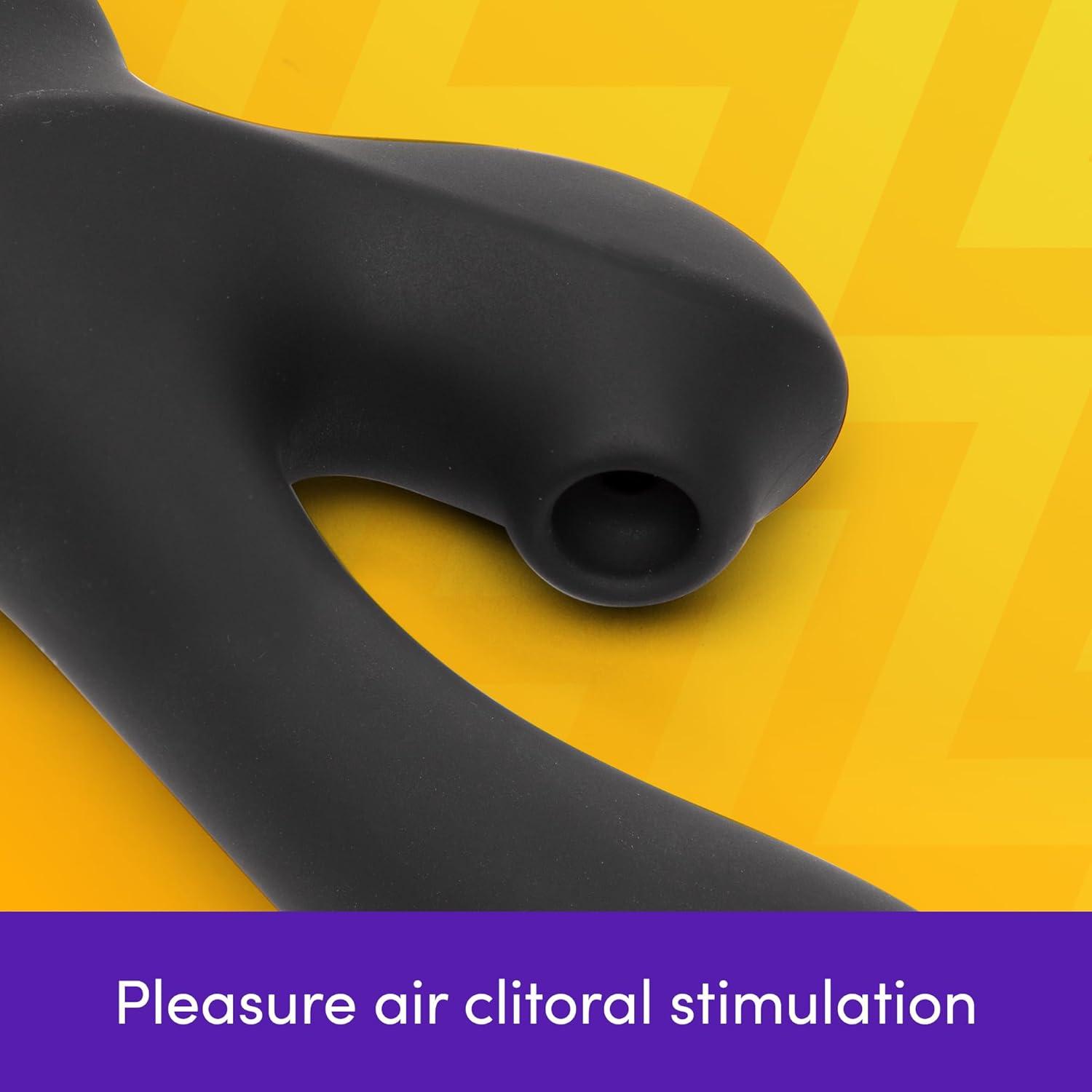 imageLovehoney Dual Embrace Warming Clitoral Sucking Rabbit Vibrator Toy 5 Inch Dual Stimulation G Spot and Clit Suction Stimulator 7 Patterns amp 3 Speed Adult Sex Toy Rechargeable amp Waterproof Black