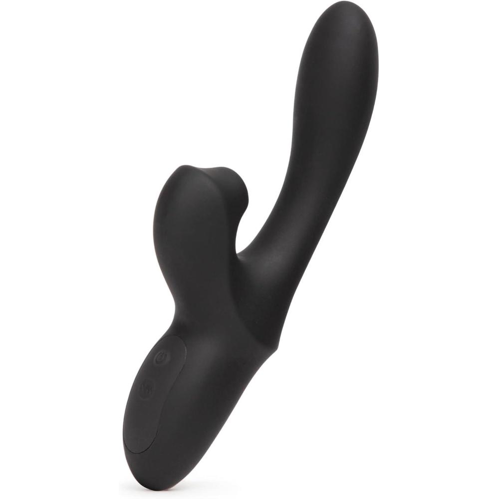 imageLovehoney Dual Embrace Warming Clitoral Sucking Rabbit Vibrator Toy 5 Inch Dual Stimulation G Spot and Clit Suction Stimulator 7 Patterns amp 3 Speed Adult Sex Toy Rechargeable amp Waterproof Black