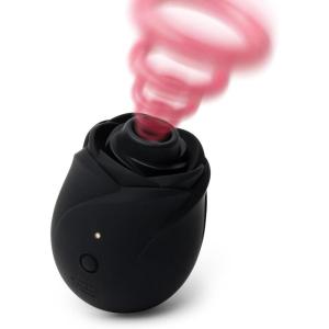 Fifty Shades of Grey Rose Clit Sucker Sex Toy | Black Rose Clitoral Suction Vibrator with 6 Intensities & 4 Patterns | Rechargeable Waterproof Air Pulse Stimulator for Women | Silicone Adult Toy