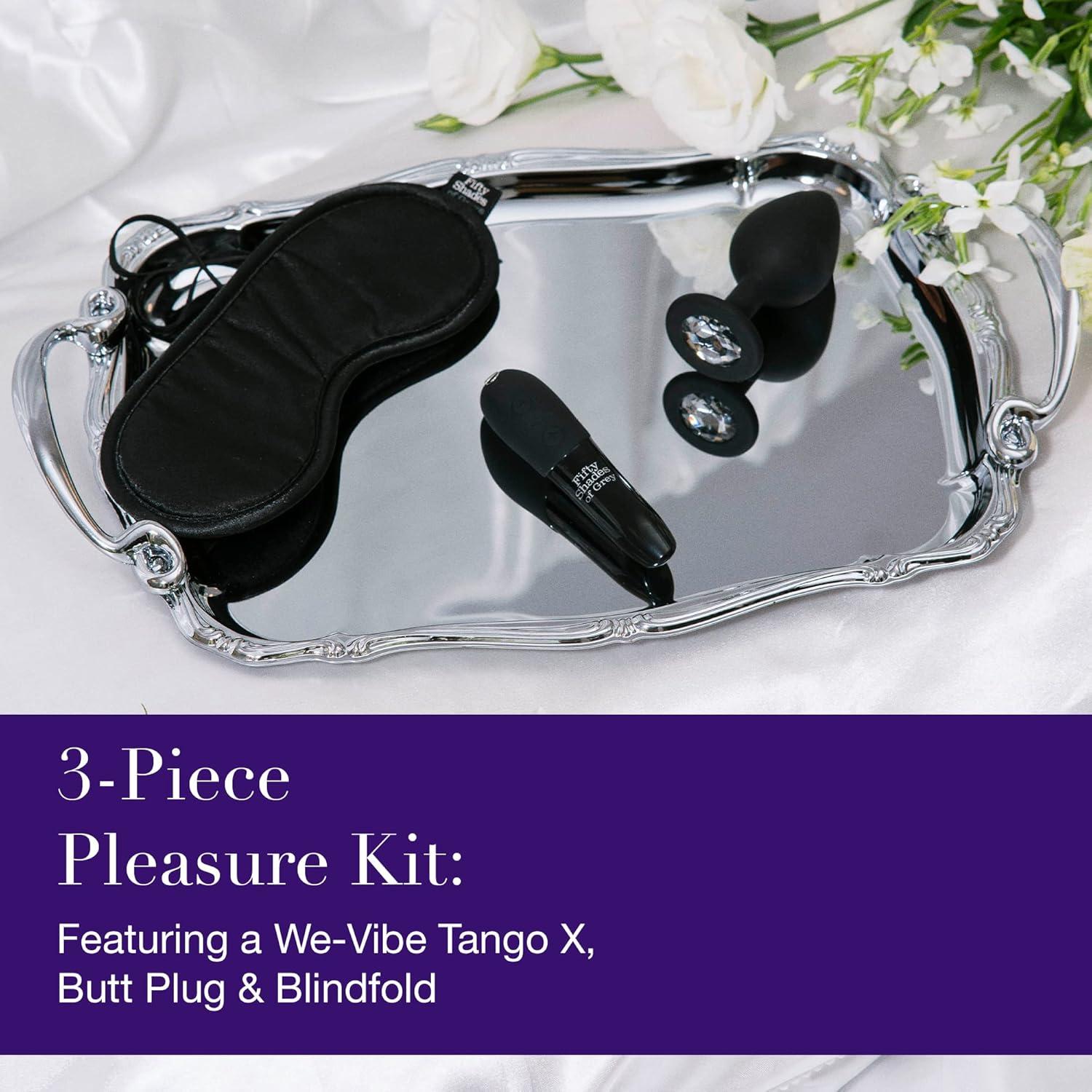 imageFifty Shades of Grey Come to Bed Couples Kit Adult Sex Toy Kit with Clitoral Bullet Vibrator Crystal Anal Plug amp Satin Blindfold Vibrator Bullet with 8 Speeds Rechargeable amp Waterproof 3pcs
