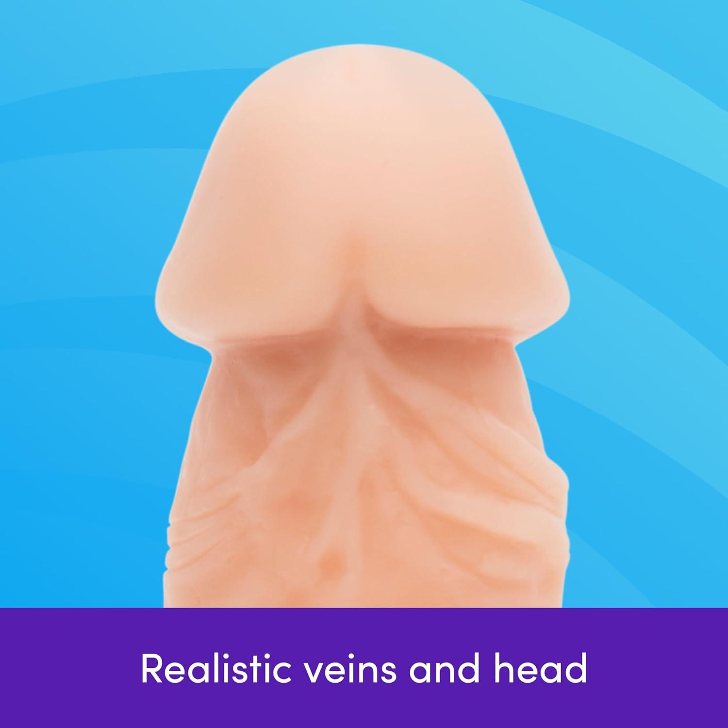 imageLovehoney Mega Mighty Realistic Penis Sleeve Penis Extender with Cock Ring Adult Toys Male Sex Toy Adds 1 Extra Inch Cock Sleeve Enhancer for Men Silicone Dildo for Couples ClearFlesh Pink