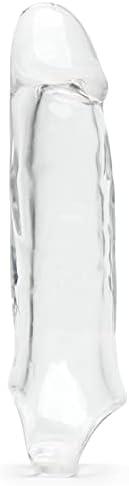 imageLovehoney Mega Thick Penis Sleeve 2 Extra Inches Penis Extender with Ball Loop Girthy Realistic Sexual Stimulation Device Couples Cock Enlarger Adult Sex Toys for Men Clear