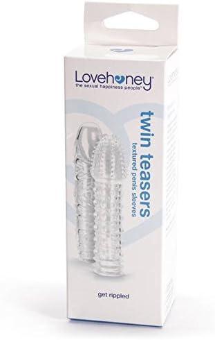 imageLovehoney Twin Teasers Textured Male Pleasure Sleeves Soft Plastic Pack of 2