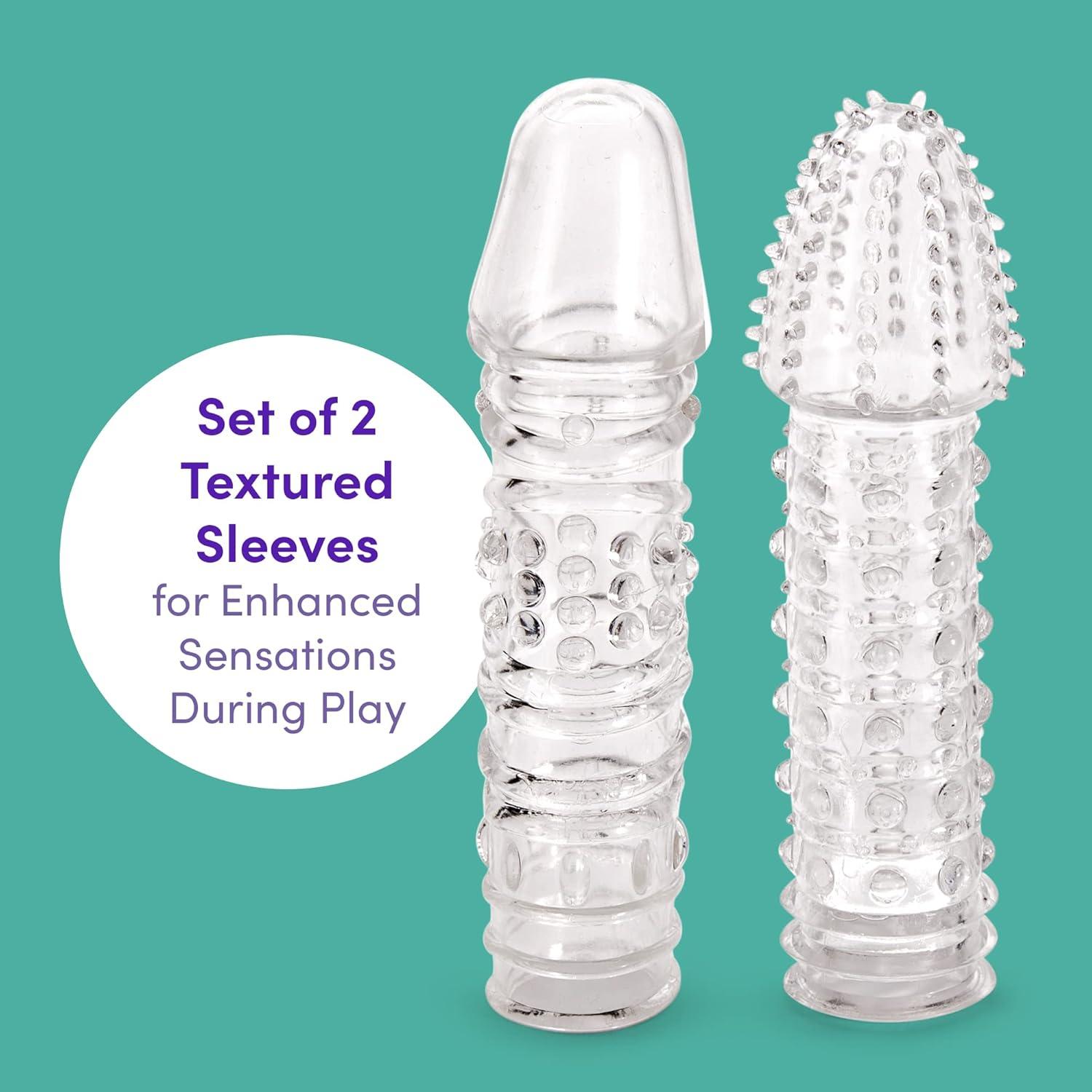 imageLovehoney Twin Teasers Textured Male Pleasure Sleeves Soft Plastic Pack of 2
