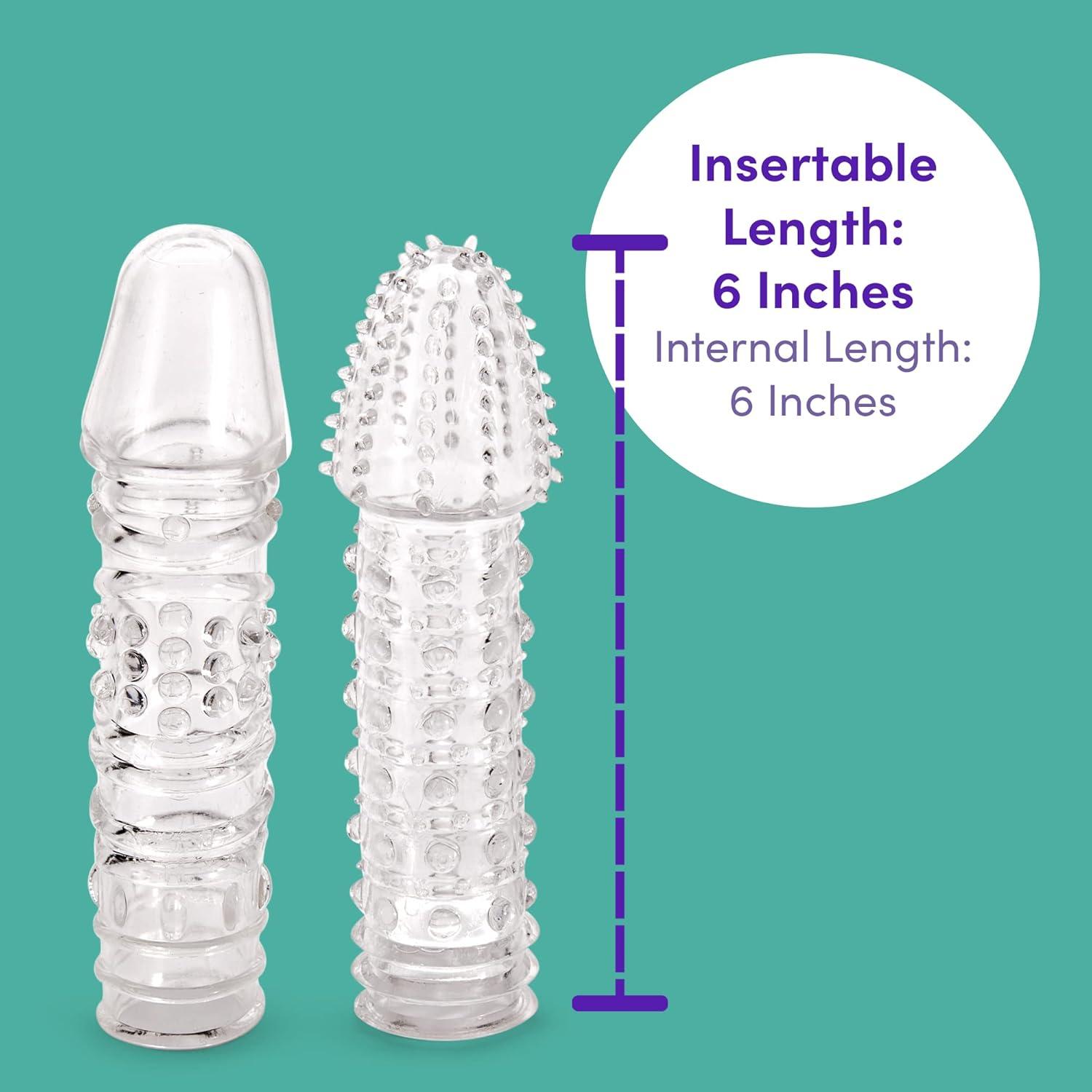 imageLovehoney Twin Teasers Textured Male Pleasure Sleeves Soft Plastic Pack of 2