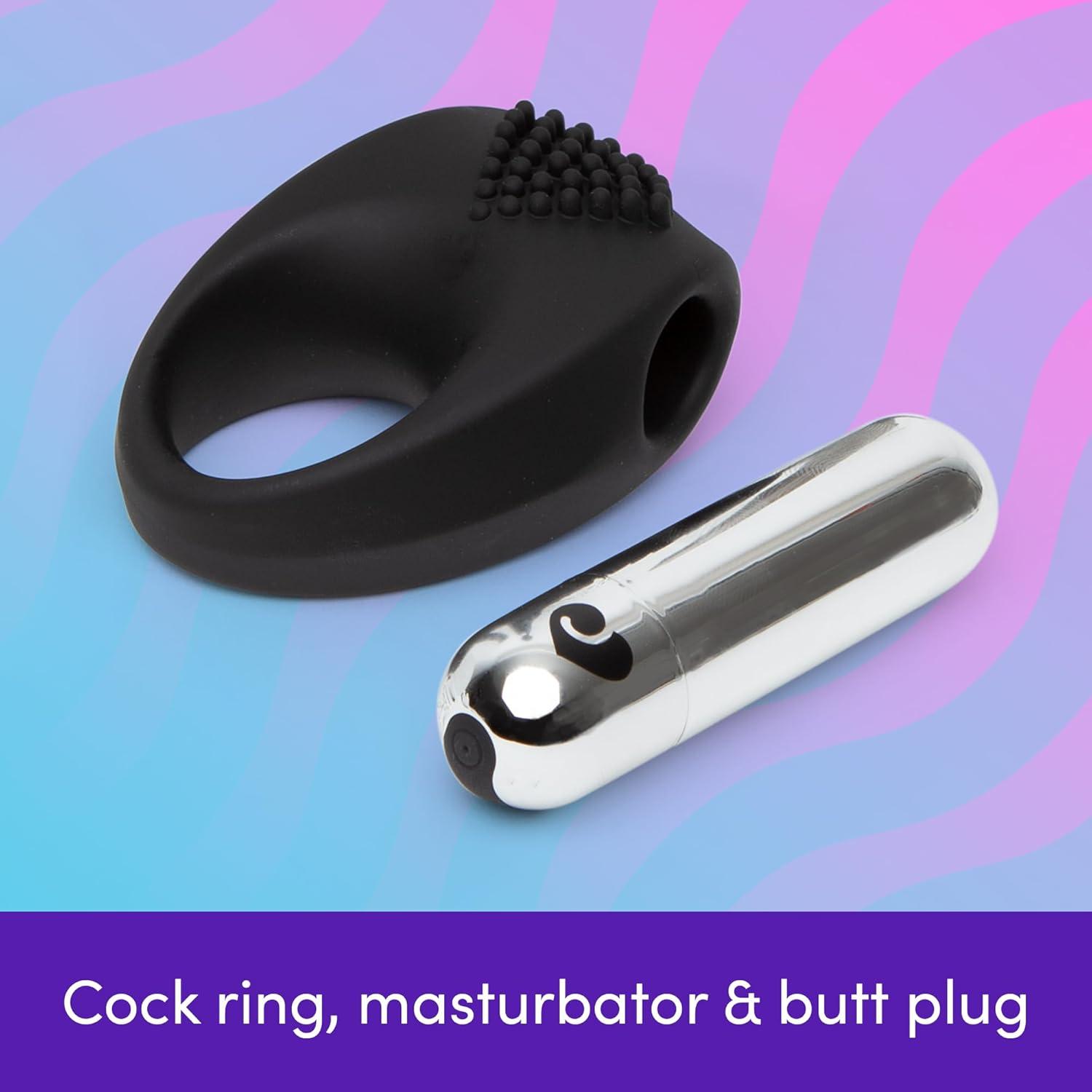 imageLovehoney Up All Night Couples Sex Toy Kit G Spot amp Bullet Vibrator for Women Rechargeable Wand Massager Tool Male Masturbator Anal Plug amp Cock Ring Adult Sex Toys for Couples 6 Piece Set