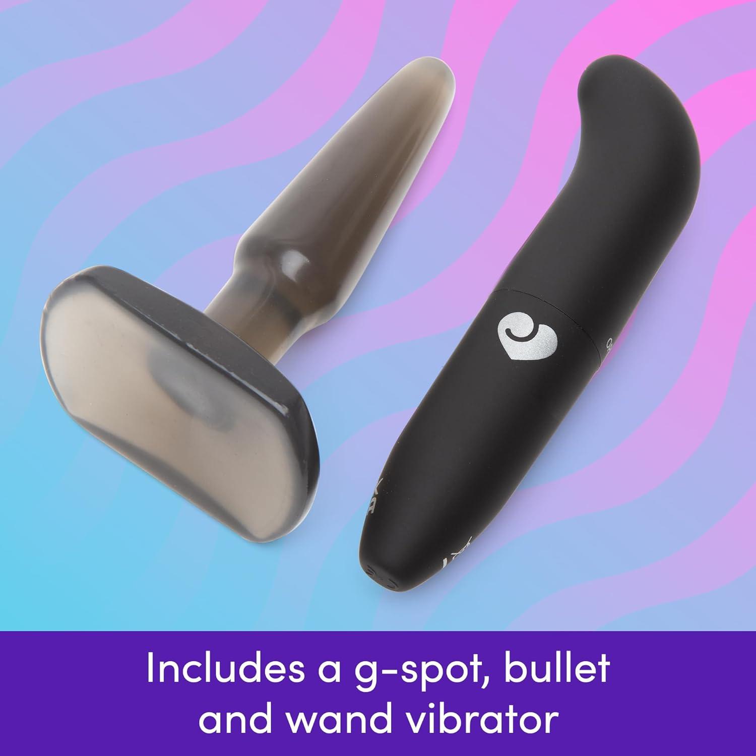 imageLovehoney Up All Night Couples Sex Toy Kit G Spot amp Bullet Vibrator for Women Rechargeable Wand Massager Tool Male Masturbator Anal Plug amp Cock Ring Adult Sex Toys for Couples 6 Piece Set