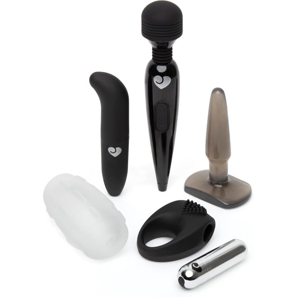 imageLovehoney Up All Night Couples Sex Toy Kit G Spot amp Bullet Vibrator for Women Rechargeable Wand Massager Tool Male Masturbator Anal Plug amp Cock Ring Adult Sex Toys for Couples 6 Piece Set