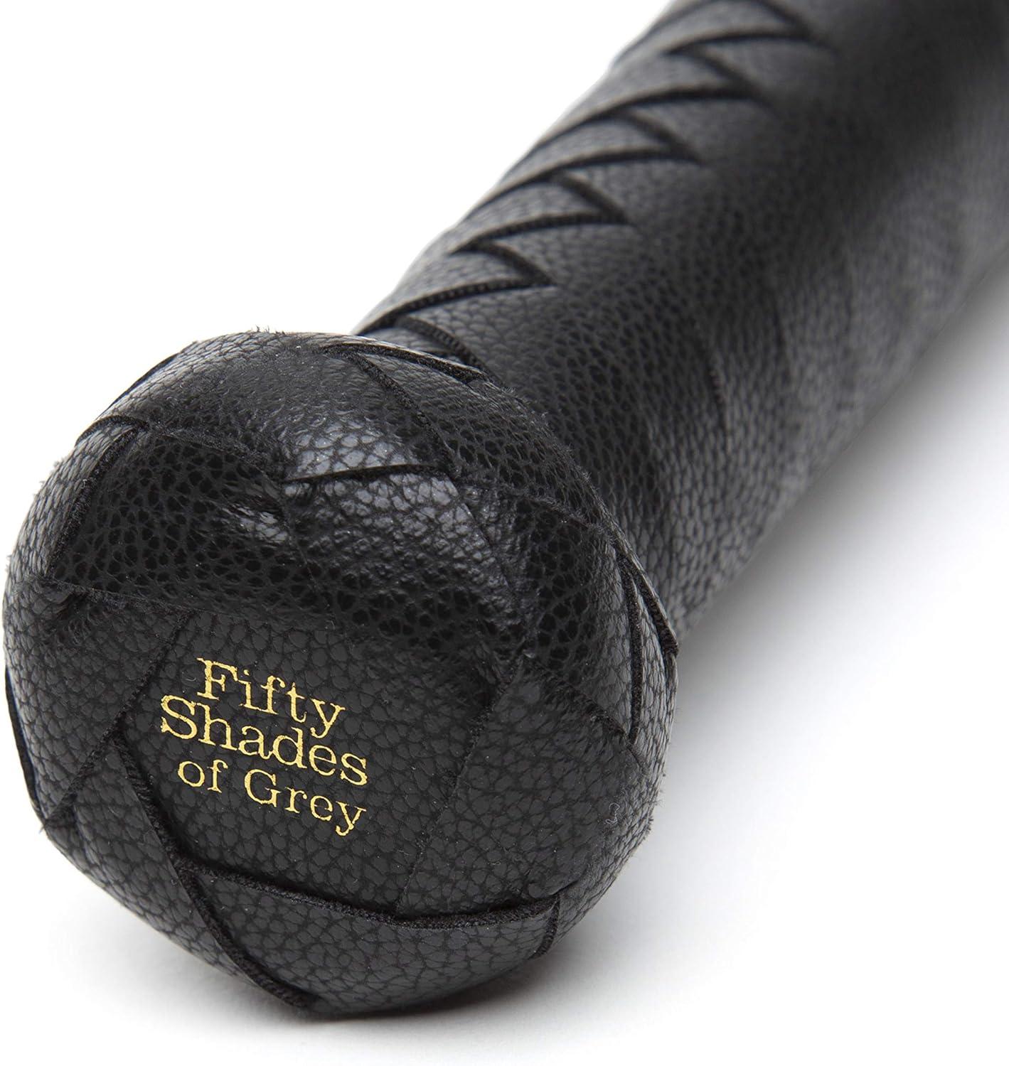imageFifty Shades of Grey Bound to You Flogger 25 Inch Faux Leather Flogger Extra Grip Textured Handle for Spanking with Wrist Loop Includes Satin Bag Black