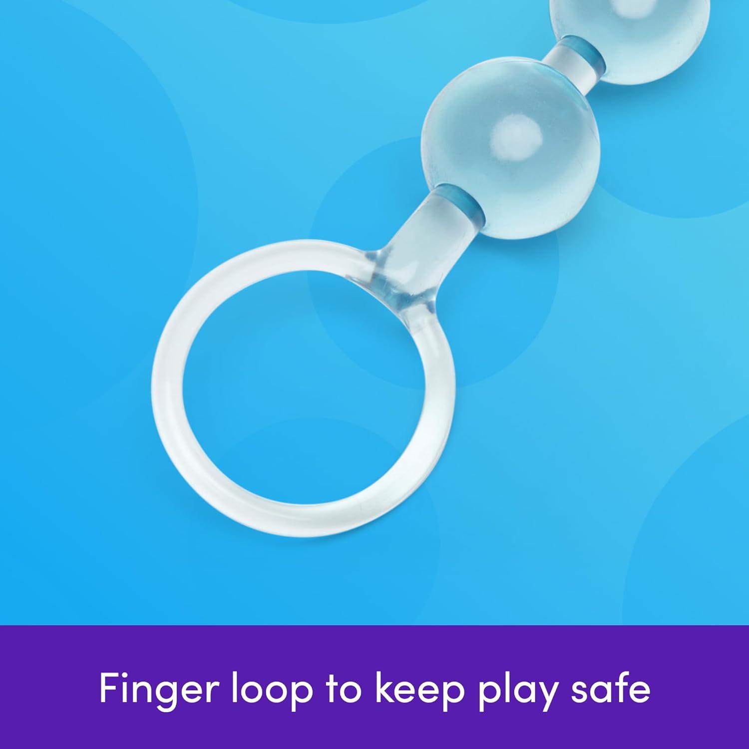 imageLovehoney Blue Anal Beads with Finger Loop Beginner Friendly 6 inchBlue