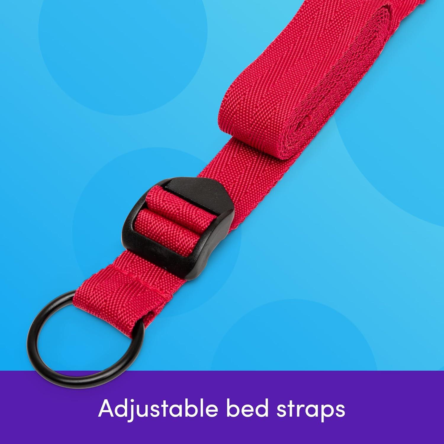 imageLovehoney Bondage Boutique Bound to Please Red Under the Bed Restraint Kit Adjustable Bed Straps with 4 Velcro Cuffs Full Body BDSM Bondage Restraints for Couples Submission Play amp Erotic Roleplay