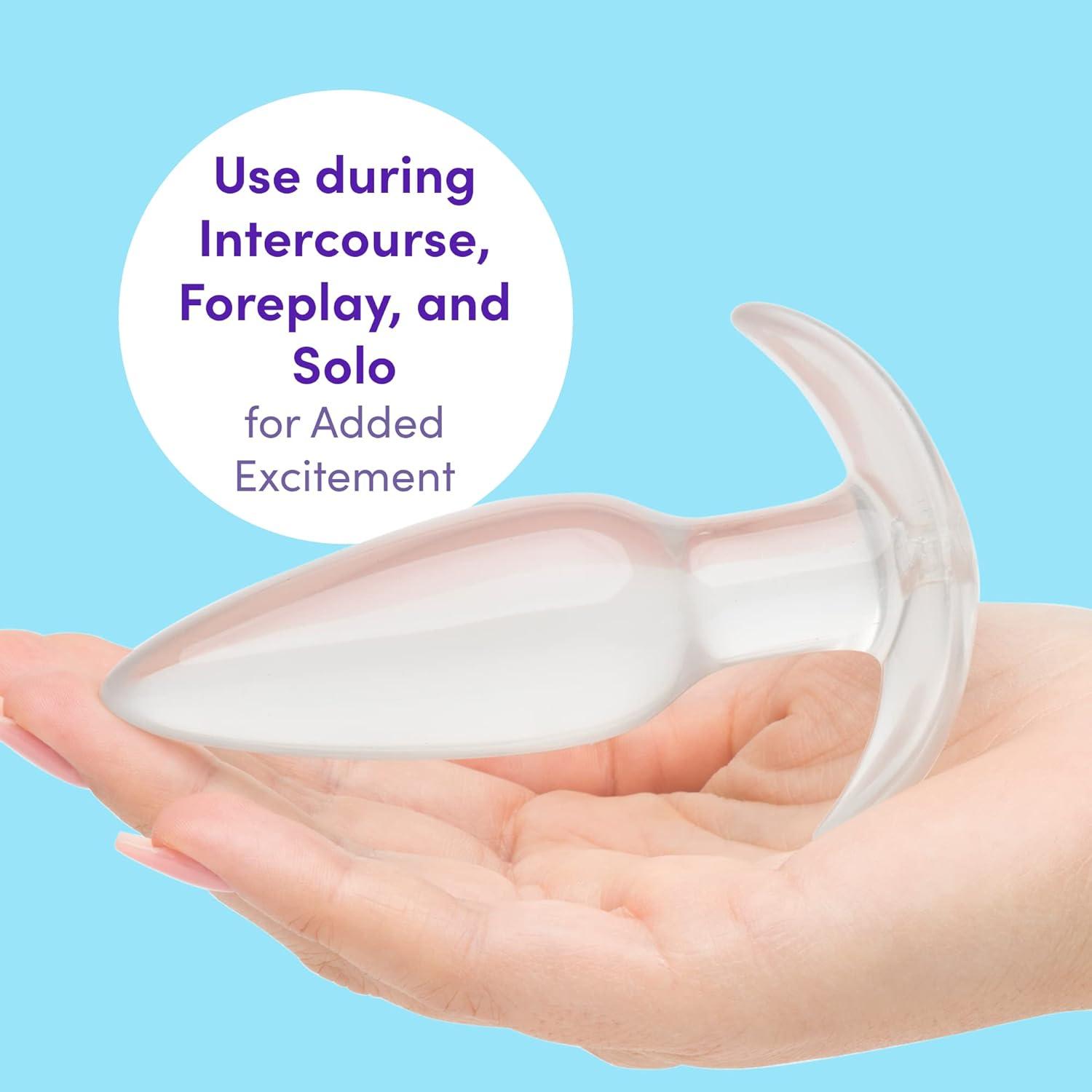 imageLovehoney Butt Plug 4 Inch Anal Plug Beginner Friendly TBar Base with Tapered Tip Waterproof Clear