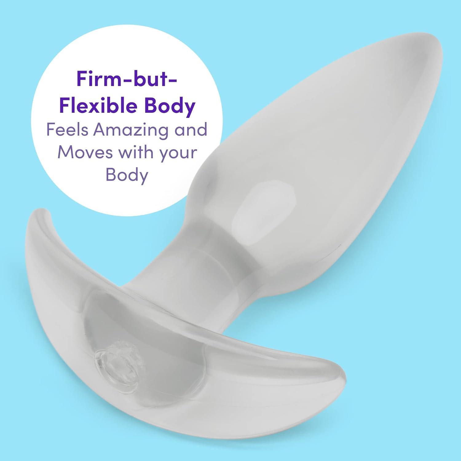 imageLovehoney Butt Plug 4 Inch Anal Plug Beginner Friendly TBar Base with Tapered Tip Waterproof Clear