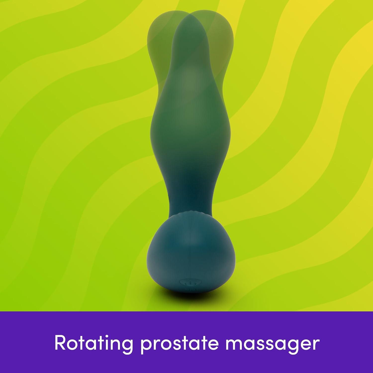 imageLovehoney High Roller Remote Control Prostate Massager Silicone Rotating Sex Toys for Men 10 Mode Butt Plug Curved Anal Vibrator Dildo Waterproof amp Rechargeable Couples Adult Toys GreenGreen