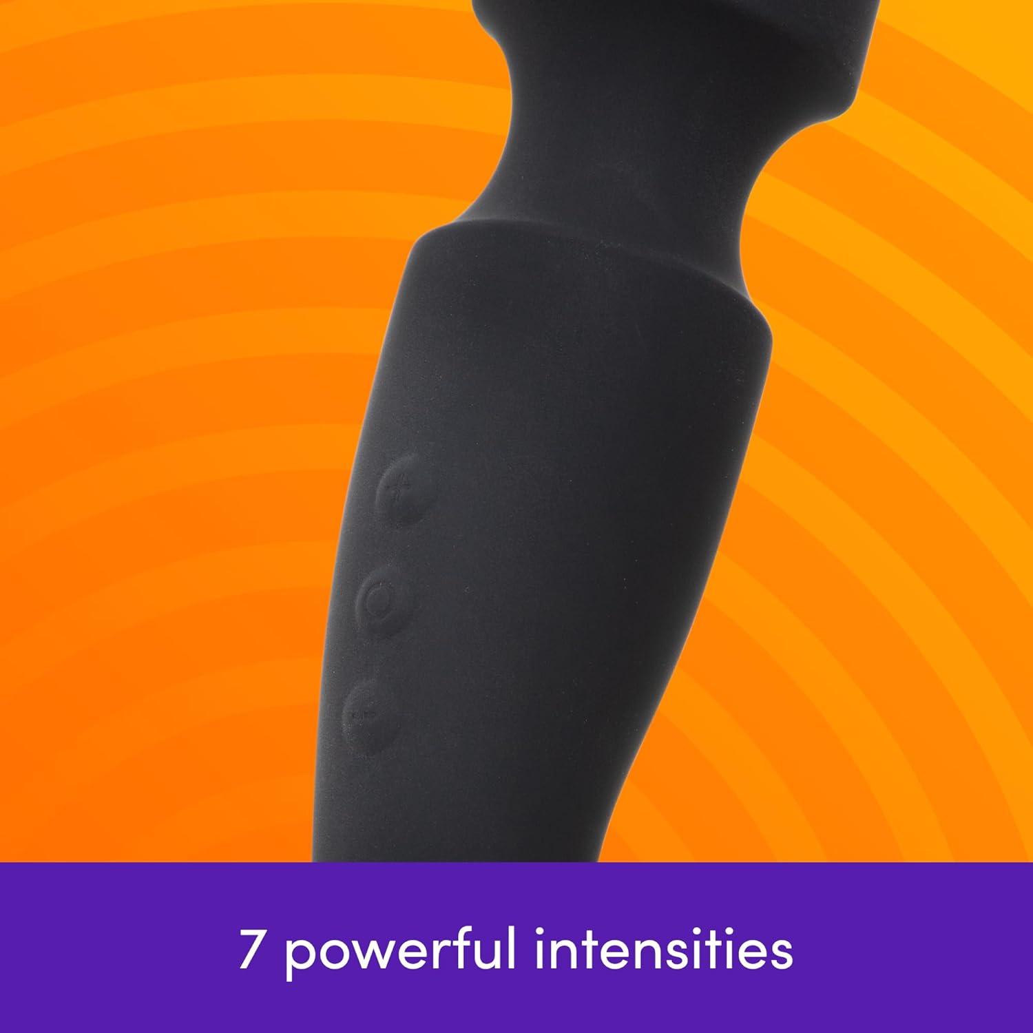 imageLovehoney Mantric Cordless Handheld Personal Massager for Women Rechargeable Back Neck amp Shoulder Wand Massager for Muscle Pain Relief 7 Powerful Modes amp Flexible Silicone Head Black