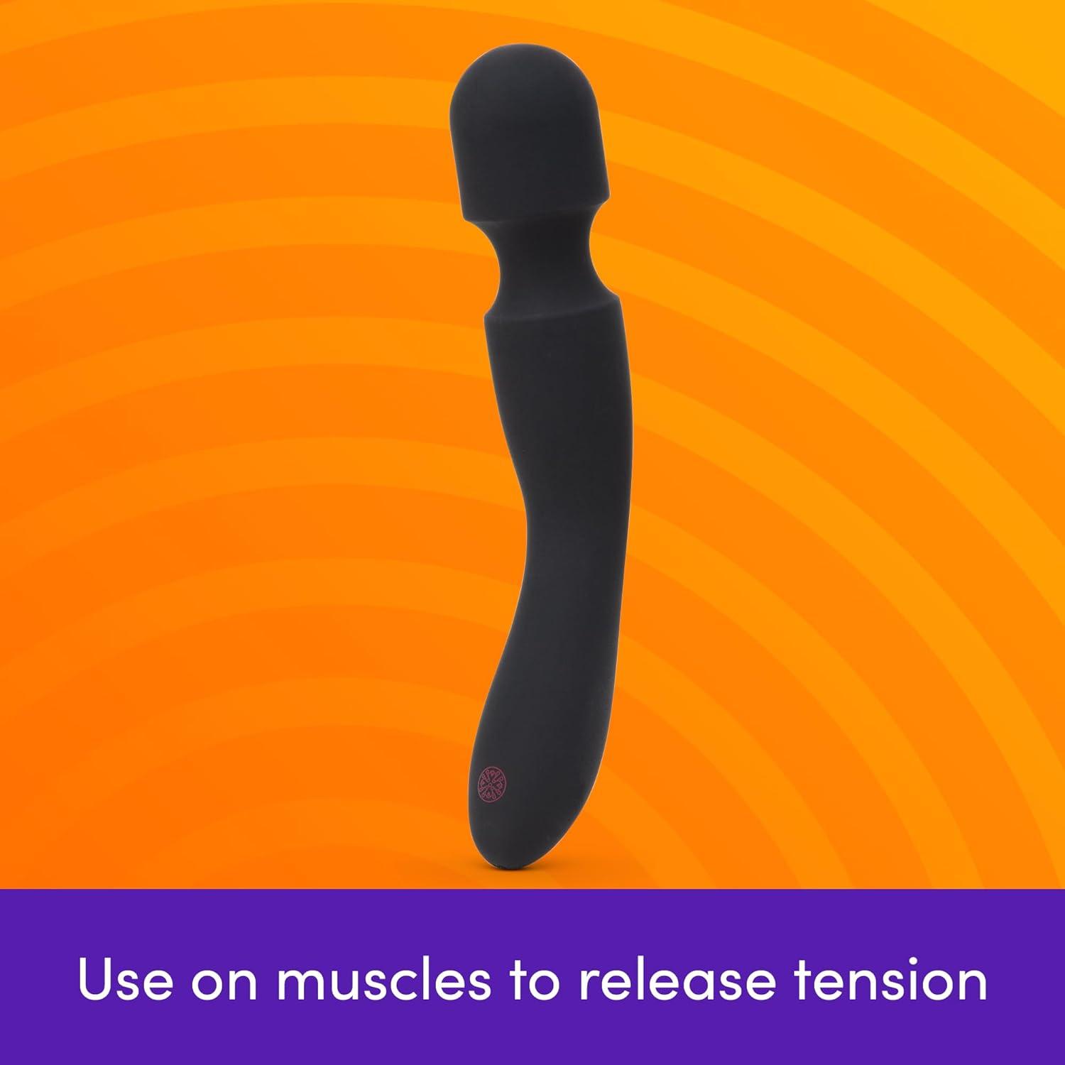 imageLovehoney Mantric Cordless Handheld Personal Massager for Women Rechargeable Back Neck amp Shoulder Wand Massager for Muscle Pain Relief 7 Powerful Modes amp Flexible Silicone Head Black