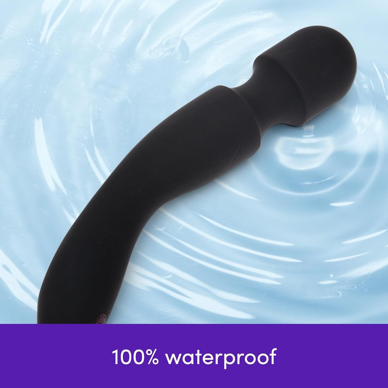 imageLovehoney Mantric Cordless Handheld Personal Massager for Women Rechargeable Back Neck amp Shoulder Wand Massager for Muscle Pain Relief 7 Powerful Modes amp Flexible Silicone Head Black
