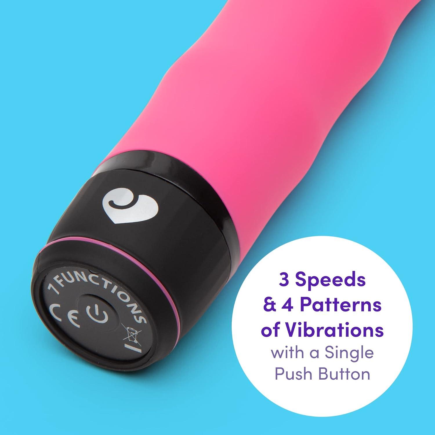 imageLovehoney Pink Silencer Whisper Quiet Classic Vibrator 7 Plastic MultispeedPink