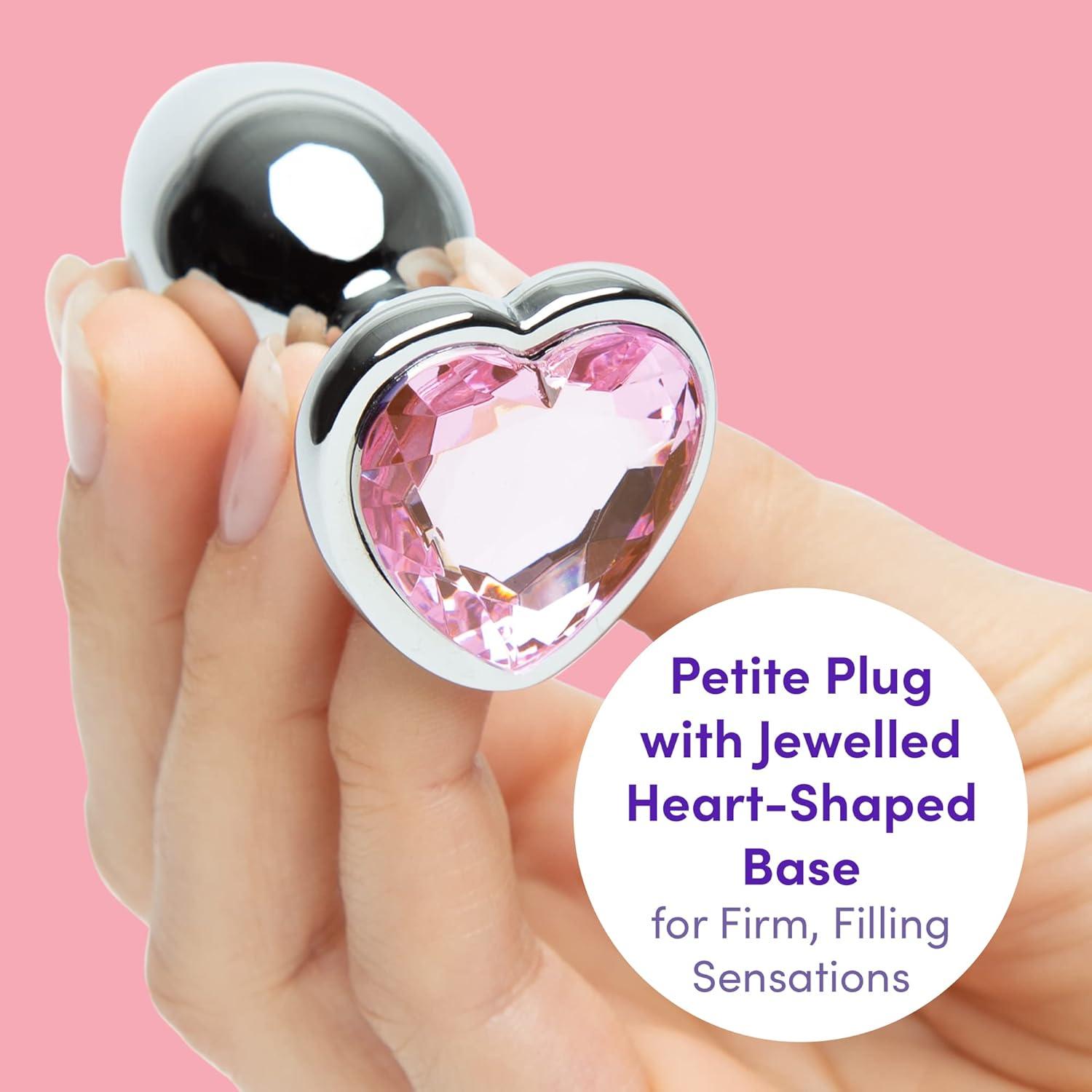 imageLovehoney Silver Heart Butt Plug 35 Inch Pink Gem Large Anal Plug for Women amp Men Luxury Shaped 115oz Metal Prostate Massager Couples Adult Sex Anal Toy25 Inch