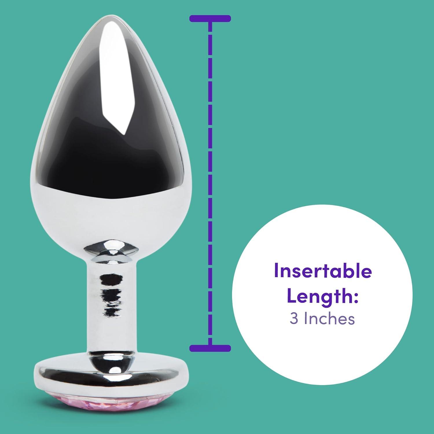 imageLovehoney Silver Heart Butt Plug 35 Inch Pink Gem Large Anal Plug for Women amp Men Luxury Shaped 115oz Metal Prostate Massager Couples Adult Sex Anal Toy3 inches